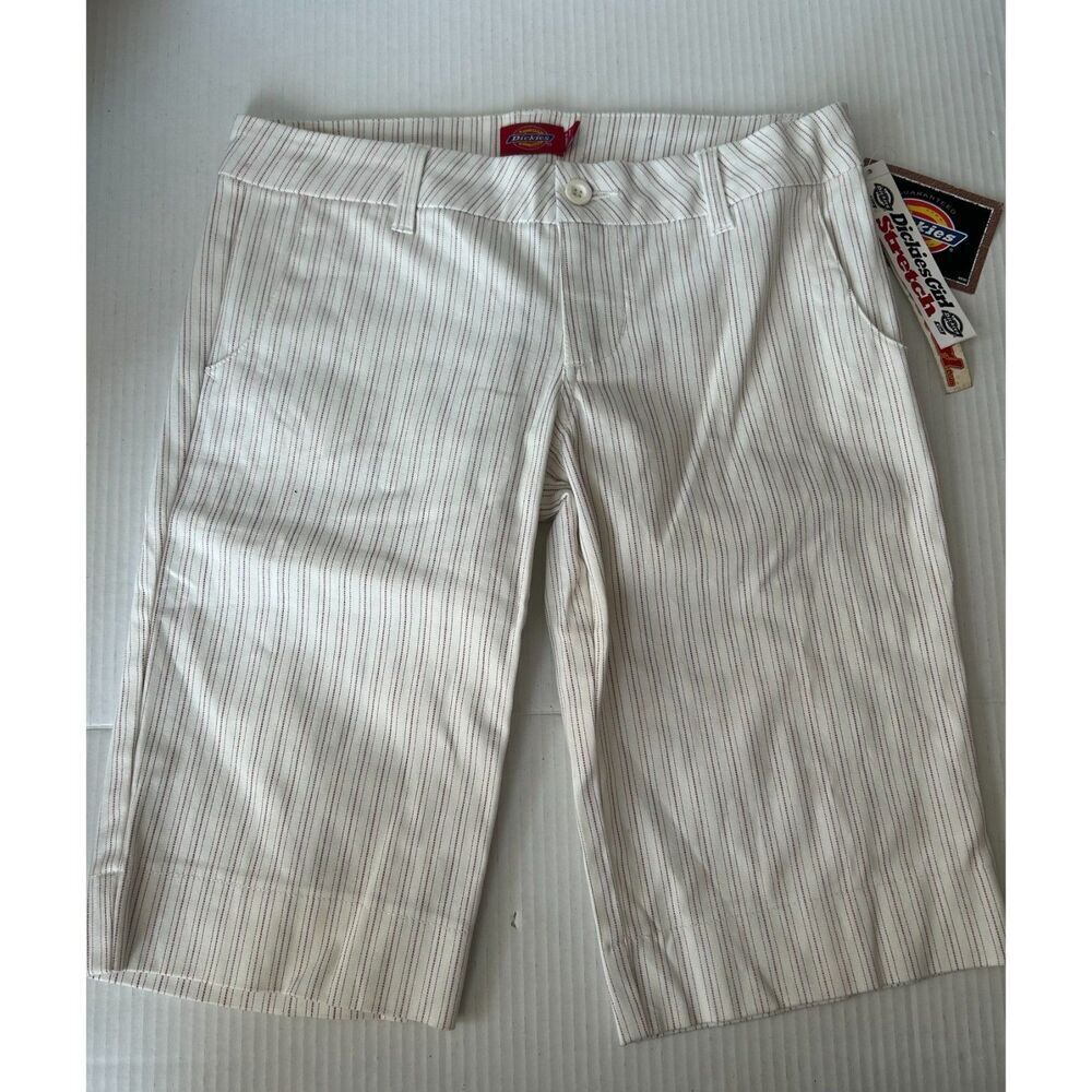 NWT Y2K Dickies Women's Pinstripe Stretch Mini Shorts Twill Utility Skater Sz 3